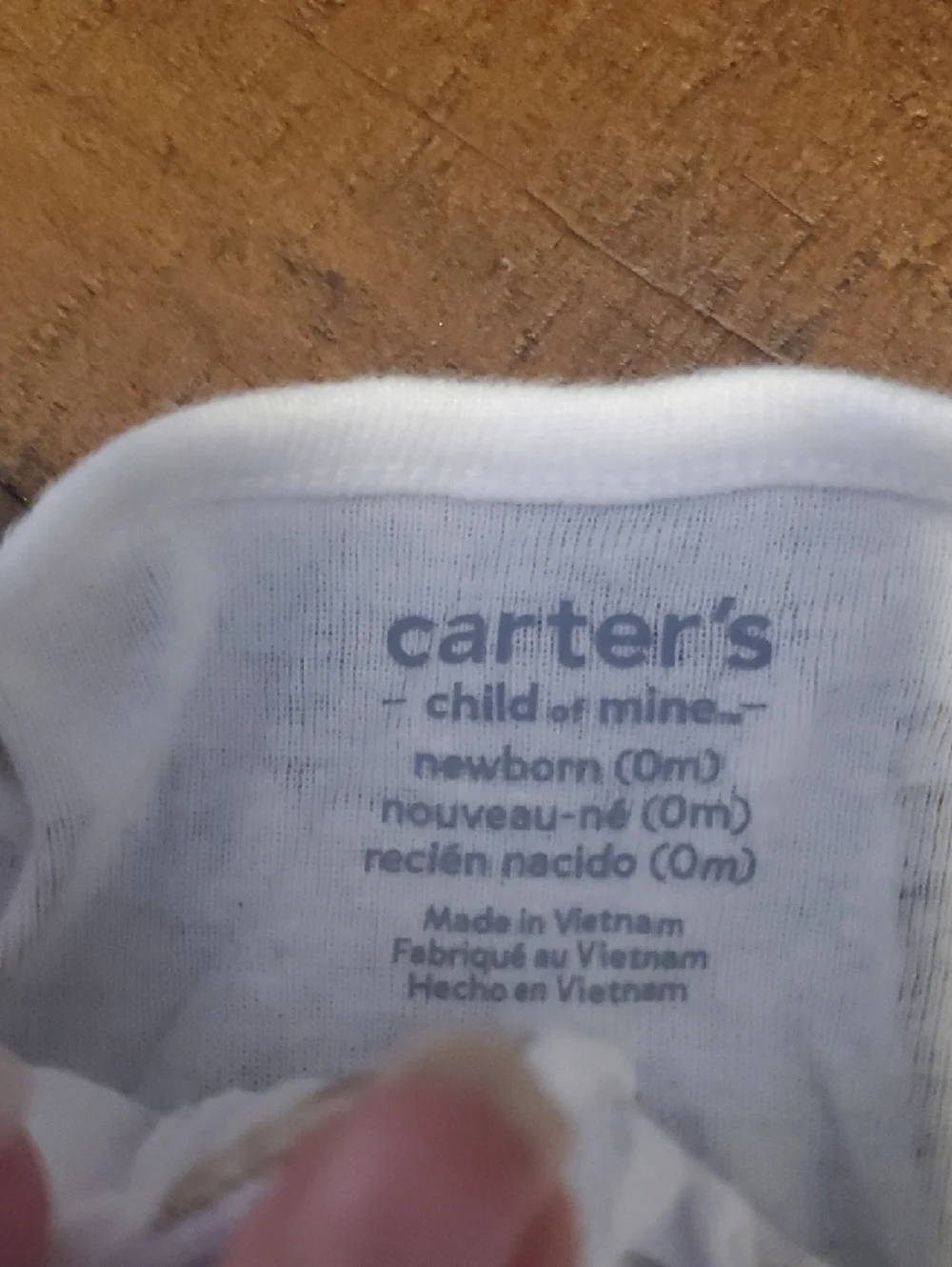 Carter's White Footed One-Piece with Tan & Gray Safari Print